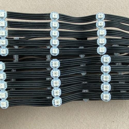 100pcs/string APA102C-5050 full color addressable LED pixel light with heatsink;DC5V input;5cm wire spacing;with all black wire