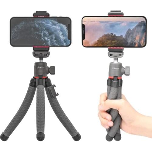 Ulanzi MT-19 Mini Flexible Octopus Tripod with Phone Mount Holder SLR Camera Smartphone Tripod Extend 1/4 Screw For Mic Light