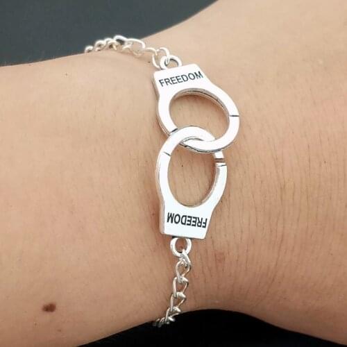 Vintage Adjustable Handmade Men Chain Handcuffs Bracelet Punk Style Leather Bangles for Women and Girl