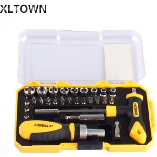 XLTOWN 29PCS Screwdriver Socket Set Screwdriver Screwdriver T-Hexagon Hexagon Set Ratchet Disassemble ToolS Hand tools