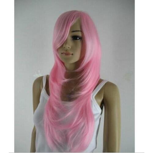 Zhaoxia++01514@Q8++Fashion modelling of pale pink long wigs cos wig