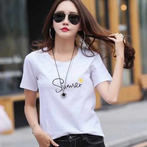 Summer Women T-Shirt Fashionable Casual Short Sleeve Tees Loose Plus Size M-2XL Women Top Girls' Casual Sweatshirts H1522