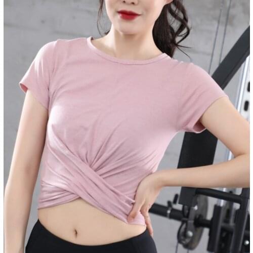 Women Long Sleeve Running Shirts Sexy Exposed Navel Yoga T-shirts Quick Dry Fitness Gym Crop Tops Solid Sports Shirts