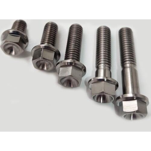 1pcs M6 titanium alloy screw bolt flange head bolts motorcycle electric car modification screws repair Ti tool nail 55mm-110mm