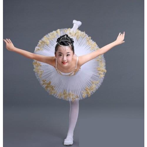 2019 White Ballet Tutu Dress Swan Lake Ballet Costume Ballerina Clothes Children Ballet Dance Dressrs F Girls