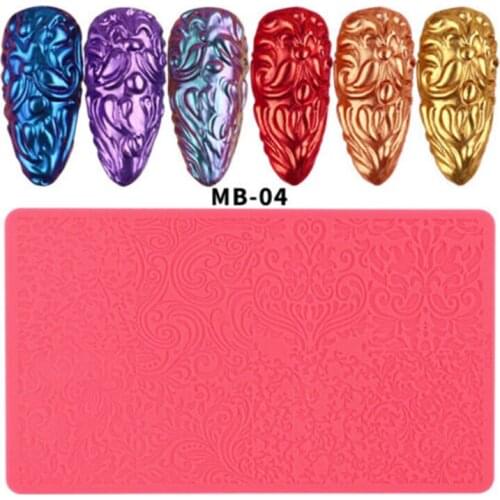 4D Sculpture Nail Art Silicone Mold Decoration Kit DIY Printing Template Nail Patterns Mold For Natural Nails UV Gel