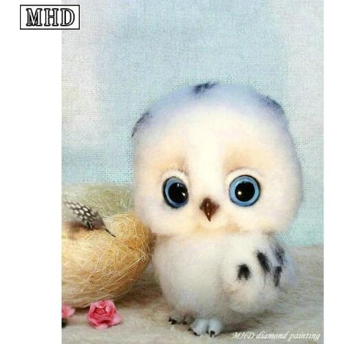 Full square drill 5D DIY Diamond Painting "Little Owl" Diamond Cross Stitch 3D Mosaic Embroidery Decorative Sticker SD28