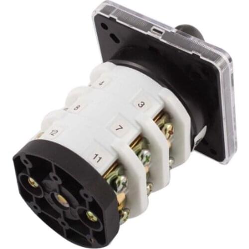 690V 32A 12 Terminals 3 Positions (1-0-2) On-Off-On Rotary Cam Changeover Switch