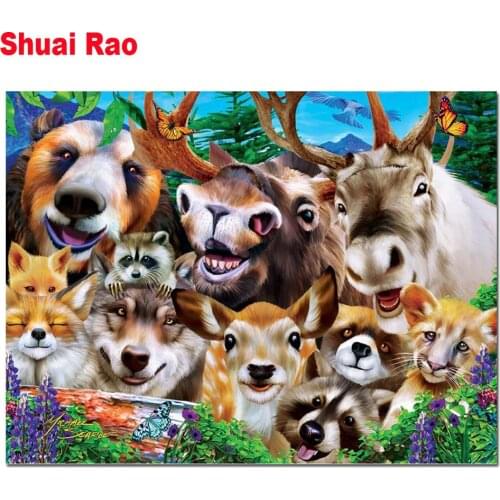 DIY 5D diamond painting Sika deer and bear,Full Square Round Drill mosaic embroidery animals needlework Home decoration