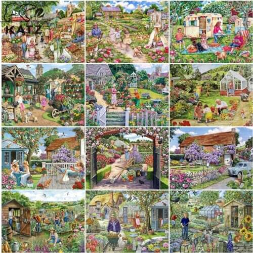 Diamond Embroidery Pastoral Art Picture Rhinestone Full Diamond Diamond Painting Manual Diy Cross Stitch Mosaic Art Home Decor