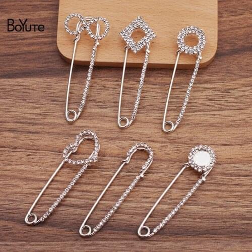 BoYuTe (10 Pieces/Lot) Rhinestone Brooch Base Factory Supply Handmade Diy Jewelry Accessories