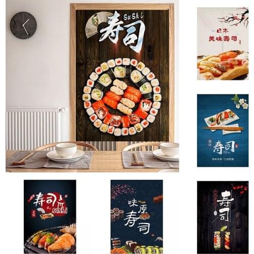 Japanese Style Sushi Shop Door Curtain Fabric Store Decorative Partition Curtain Kitchen Cloth Geomantic Curtain