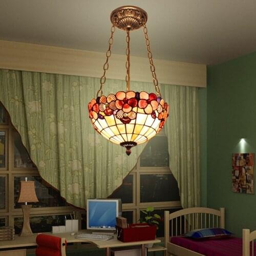 Europe Nature Shell Pendant Light Flower Bedroom Stairway Lobby Living Bed Room Hanging Light E27 luminaire