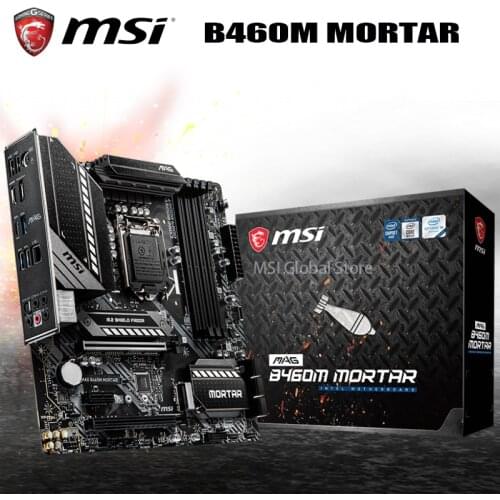 LGA 1200 MSI MAG B460M MORTAR Motherboard 10th-Gen DDR4 2933MHz 128GB PCI-E 3.0 M.2 Overlocking Display Port Intel B460 New