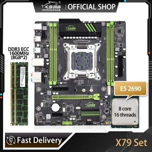 X79 Motherboard set with Xeon E5 2690 and 2x8GB 1600MHz DDR3 ECC REG Memory ATX USB3.0 SATA3 PCI-E NVME M.2 SSD