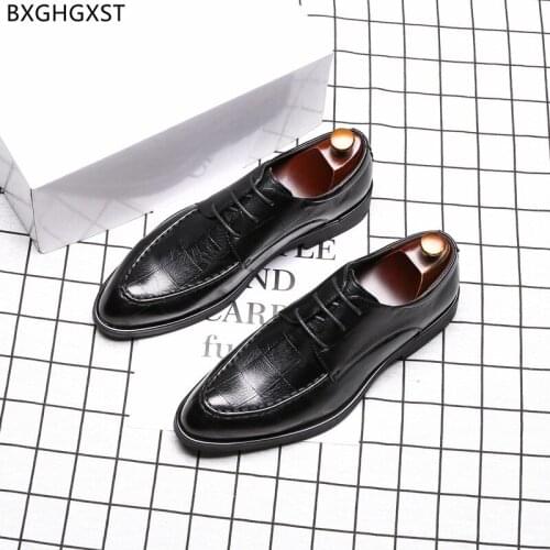 Black Oxford Designer Shoes Men High Quality Formal Leather Pointed Shoes Men New 2021 Black Party Shoes for Men Chaussure Homme