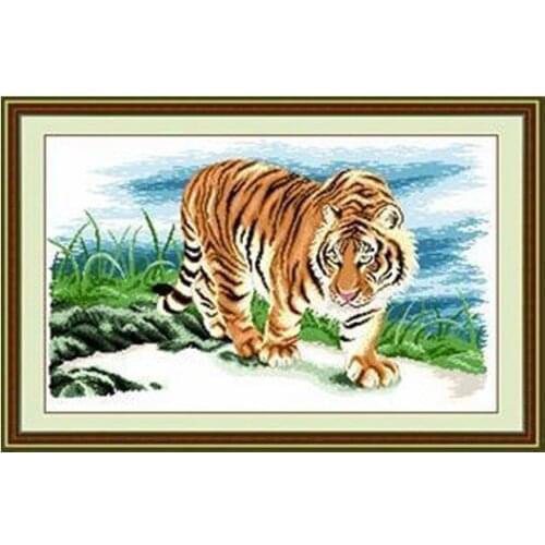 Embroidery Package Hot Sell Best Quality Cross Stitch Kits Tiger King of Animals 11CT Free Shipping