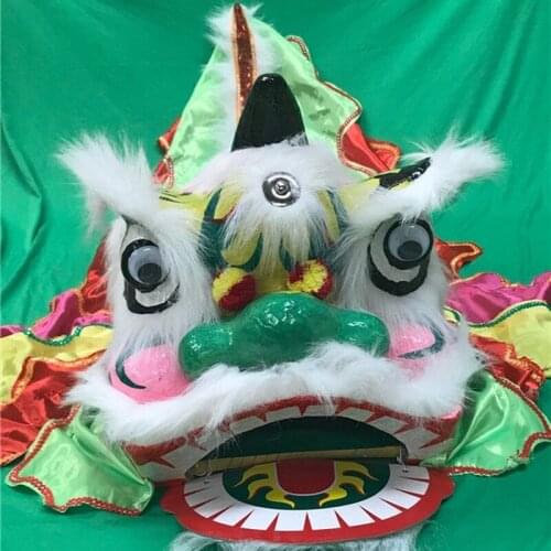 Advertising Chinese Folk Art Lion Mascot Dance Costume Pure Wool Southern Lion for Two Kids Children Character Birthday Clothes