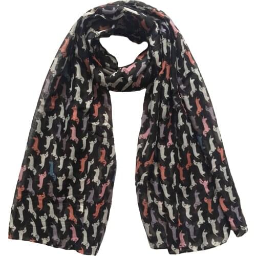 Multi Colored Dachshund Doxie Dog Pet Animal Print Large Winter Spring Scarf Shawl Wrap Womens Accessories Gift