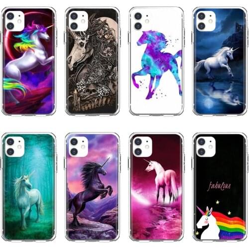 Silicone Skin Case Rainbow-Unicorn-Horse-Animal-pattern For Samsung Galaxy S7 S8 S9 S10E S20 FE Note 10 20 Edge Lite Plus Ultra