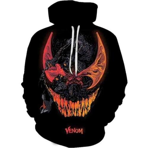 Women Men Cool Anime Originality Comic Print Hooded Sweatshirt Boys Girl We Are Venom Superhero 3D Hoodies Teen Fashion Pullover