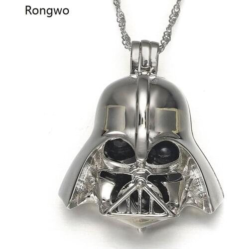 Movie High Quality Darth Vader Pearl Necklace Cage Locket Detachable Pendant Jewelry Necklace Cosplay Gift Accessories For Child