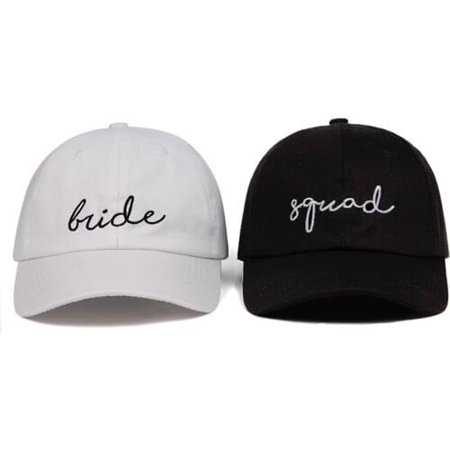 Bride squad dad hat 100% Cotton Bachelor party Baseball Cap wedding Hats Women party No structure Embroider hat bride tribe team
