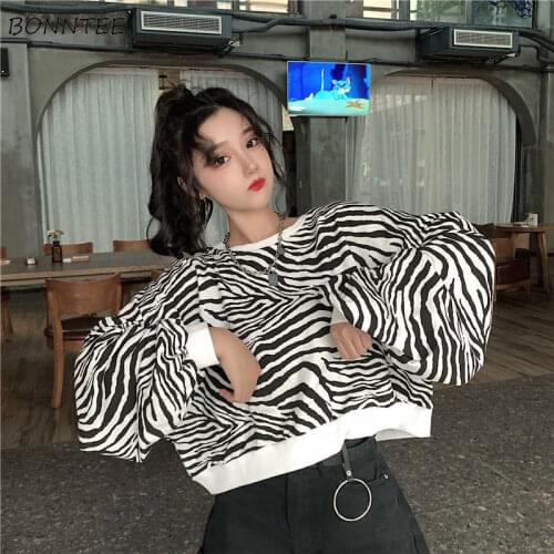 Cropped Hoodies Women Patchwork O-Neck Stylish Leisure Autumn Loose All-match Daily Feminino Sweatshirts Ulzzang New Comfortable