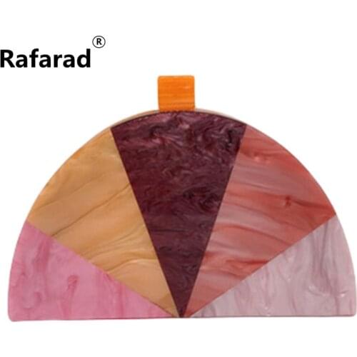 Women Evening Clutch Bag Acrylic Box Clutch Female Striped Day Clutch Wedding Purse Party Semi-Circle Lady Travel Wallet Purse