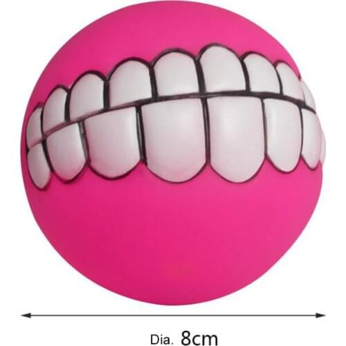 1Pcs New Dog Toys Squeaky Chewing Toy Pets Dog Ball Puppy Sound Laughing Out The Teeth Random Color
