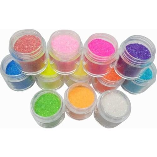 12 Pcs/lot Nail Art 12Colors Glitter DIY Beauty Nail Glitter 10G/bottle