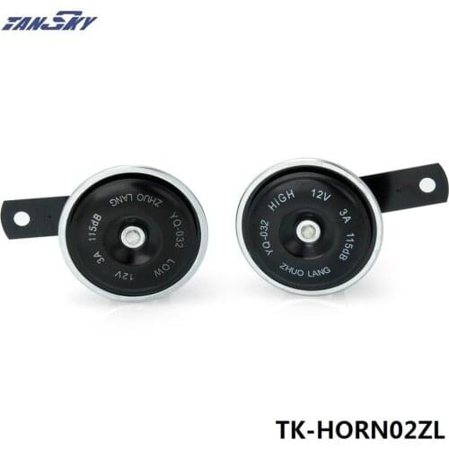 2PC Universal Vintage High-Low Tone Dual Twin Disc Klaxon Horn Siren Car Van Truck For Jeep Wrangler TK-HORN02ZL
