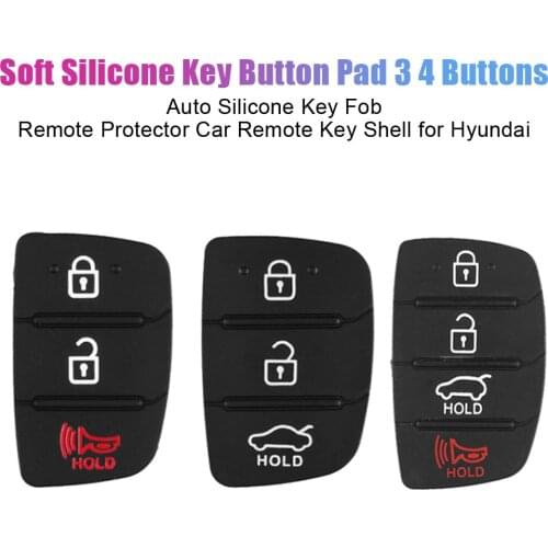 3/4 Buttons Remote Key Fob Case Rubber Pad For Hyundai For Kia For Fiat Ducato/Doblo Silicone Car Remote Key Shell Dropshiping