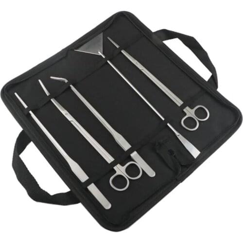 Aquarium Tools Set Plants Tweezers and Scissors Grass Stainless Steel Cleaning Tools Plants Fish Tank Accessories 4 5 6pcs/set