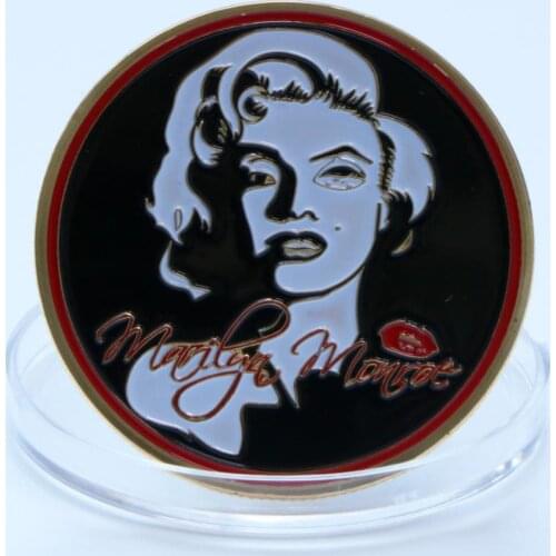 American Super Star Marilyn Monroe Gold Plated Commemorative Coin Smiley Sexy Love Lucky Embossed Souvenir Gifts