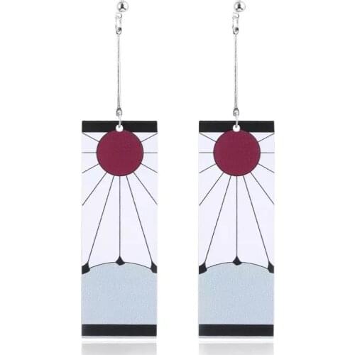 Anime Acrylic Drop Earrings Demon Slayer Kimetsu no Yaiba Blade of Ghost Earings For Women Men Cosplay Jewelry Accessories Gift