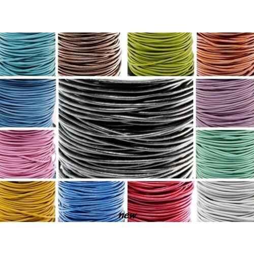 Rt34ng lowest price 1mm 100 meter Jewelry Black brown WHITE coffee real Round Genuine Leather cords Cord string Rope