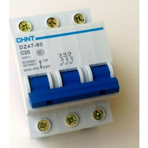CHINT C45N Mini Circuit Breaker DZ47-60 3P C20A 400V MCB