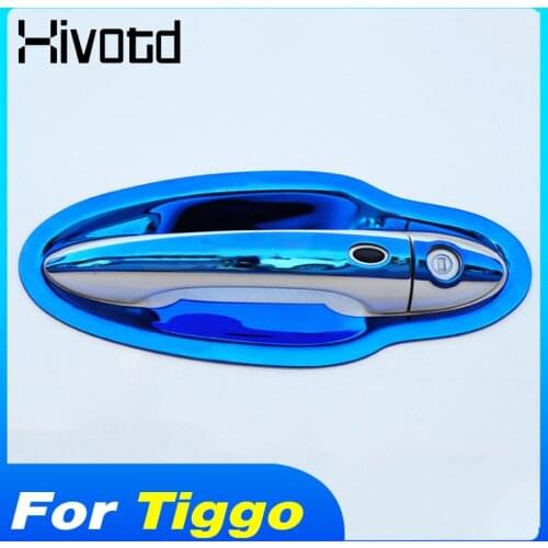 Hivotd Door Handle Cover Exterior Decoration Accessories Car Styling Stainless Steel Modification Parts For Chery Tiggo 4 2020