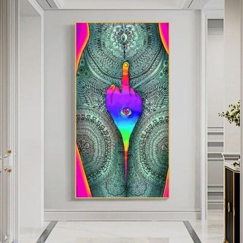 Abstract Colorful Girl Body Canvas Paintings On The Wall Art Posters And Prints Graffiti Art Pictures Home Decoration Cuadros