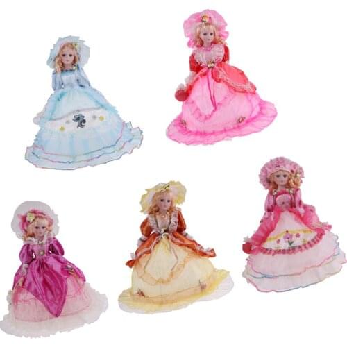 Pretty Lady Victorian Porcelain Doll Splicing Doll Wearing Evening Dress 18 Inch