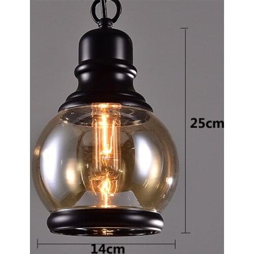 LAYSDA Loft retro hemp rope chandelier industrial style bar glass chandelier Nordic bar restaurant cafe single head chandelier