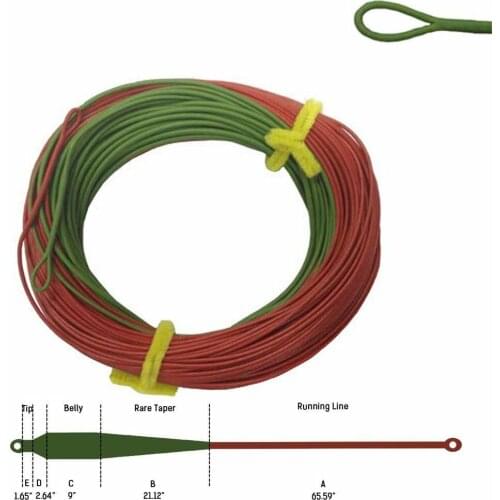 Saltwater Line Big Flies Line 33ft Aggressive Head Short Front Taper Longer Line 33ft Ultra Low Stretch Core Dual-Tone Welded