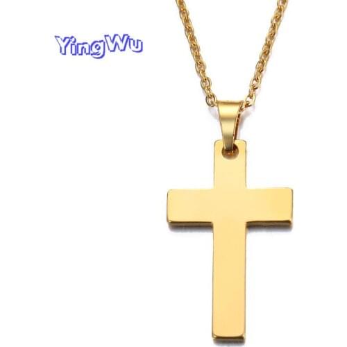 Fashion Stainless Steel Necklace For Women Man Lovers Cross Gold And Silver Color Pendant Necklace Engagement Jewelry