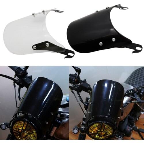 Motorcycle Clear /Black Headlight Fairing Windshield Windscreen 5-7 INCH For Royal Enfield Classic 500cc for Honda