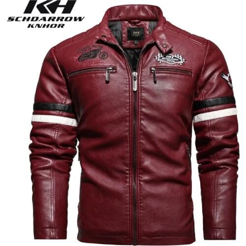 Mens Leather Jackets Mens Spring Autumn Motorcycle Leather Jacket Coat Fashion Embroidery PU Leather Coat Male Jaqueta de couro