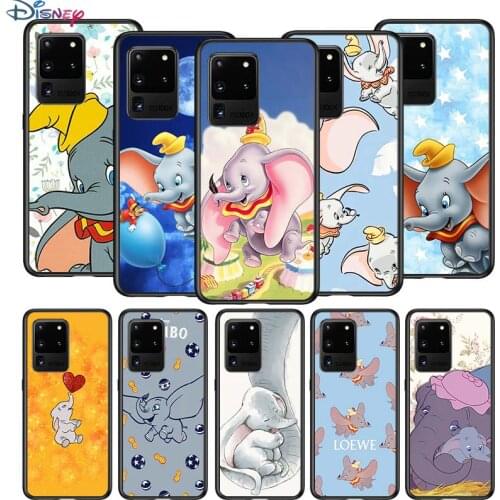Dumbo cute for Samsung S20 FE Ultra Plus A91 A81 A71 A51 A41 A31 A21S A72 A52 A42 A02S Soft Black Phone Case