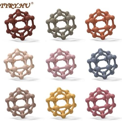 New Design Baby Colorful Silicone Teether Toy Ball Infantil Chewable Baby Teething Molar Toys Soft Food Grade Teether