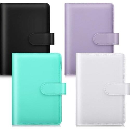 4 PCS A6 PU Artificial Leather Notebook Binder Cover Refillable 6 Holes Binder for A6 Filler Paper Loose Leaf Binder