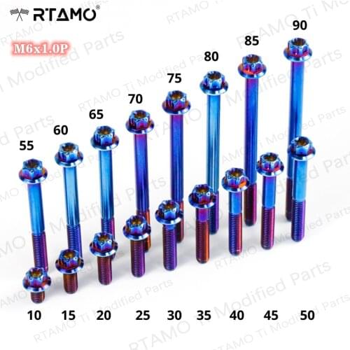 OD12) Motorcycle Titanium Bolts M6x10/15/20/25/30/35/40/45mm Torx CNC Head Screws